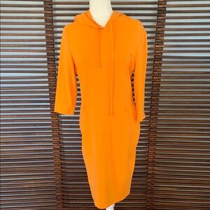 Missky Bright Orange Hoodie Dress